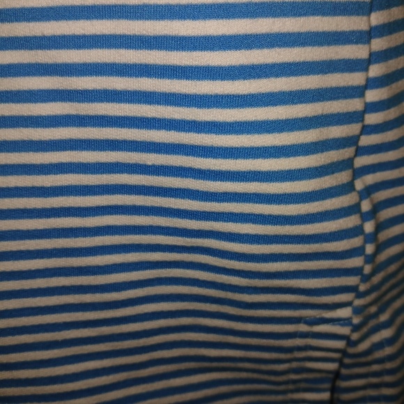 Liz Claiborne Hooded Sweater Dress V-Neck Pullover Knit Striped Blue/White W 3X - Picture 4 of 6